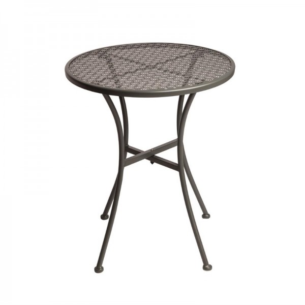 Bolero runder Bistrotisch in schlankem Design Stahl grau 60cm