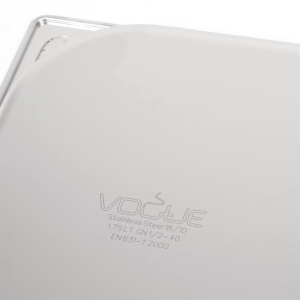 Vogue Strapazierfähiger GN-Behälter 1/2 Edelstahl 40mm