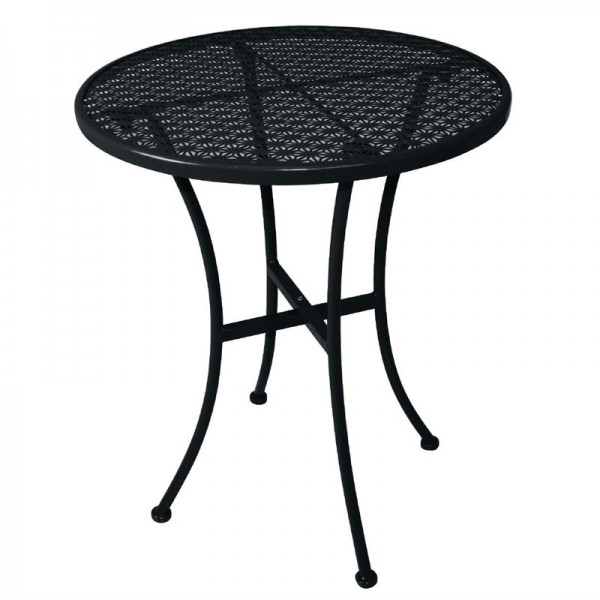 Bolero runder Bistrotisch in schlankem Design Stahl schwarz 60cm
