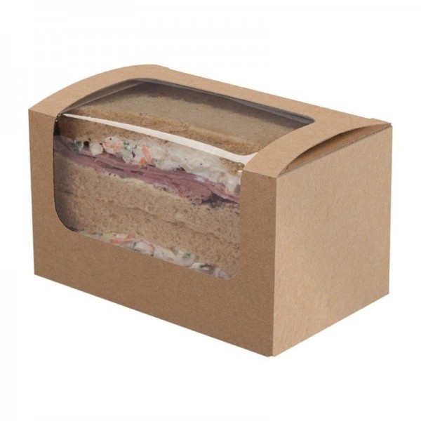 Colpac Kompostierbare Sandwichboxen aus Pappe mit PLA-Sichtfenster