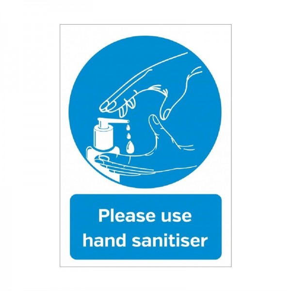 Bitte verwenden Sie das selbstklebende Zeichen A4 für Händedesinfektionsmittel