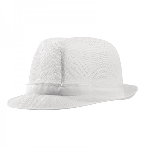 Trilby Hut mit Haarnetz weiß Größe S