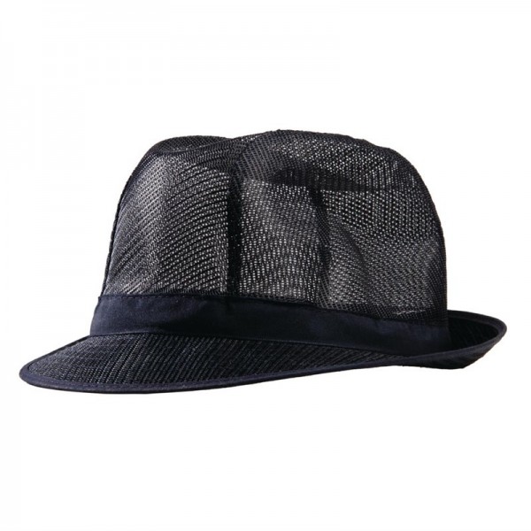 Trilby Hut mit Haarnetz dunkelblau Größe S